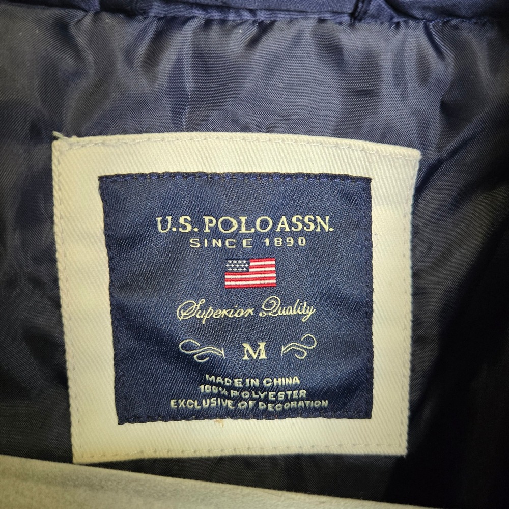 U.S. Polo Assn. Quilted Side Knit Moto Jacket, Evening Blue, Women's Size Medium - Picture 4 of 9